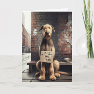 Thinking of You Dog With Cardboard Sign Card