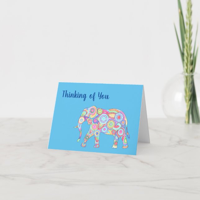 Thinking of you elephant card (Front)