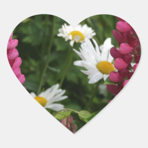 Thinking Of You Floral Blossoms Heart Sticker