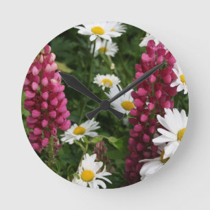 Thinking Of You Floral Blossoms Round Clock