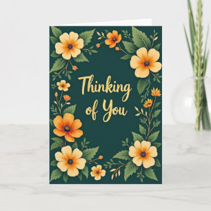 Thinking Of You Floral Frame Card