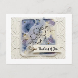 Thinking of You Floral Watercolor Postcard