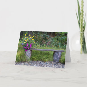 Thinking of You Florals Bench Rustic Scenery Card