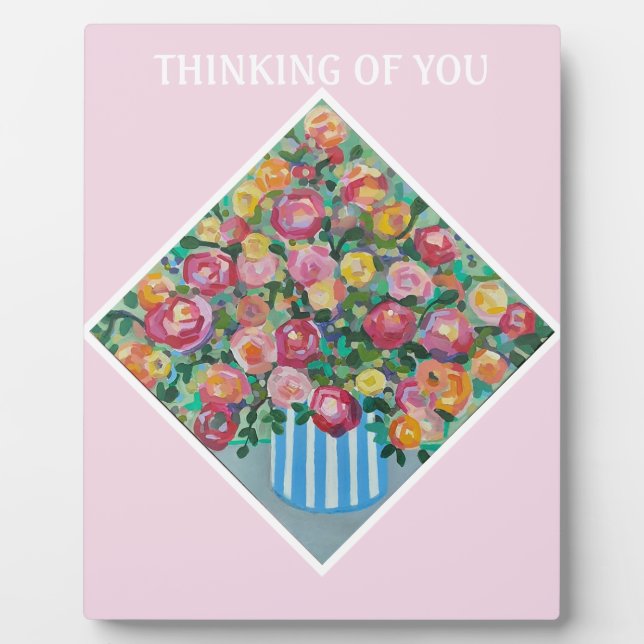 Thinking of you flowers Tabletop Plaque with Easel (Front)