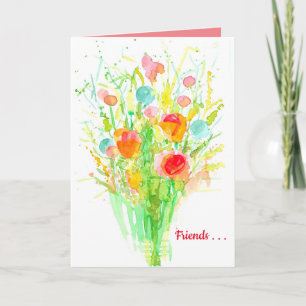 Thinking Of You Friend Wildflower Bouquet Card
