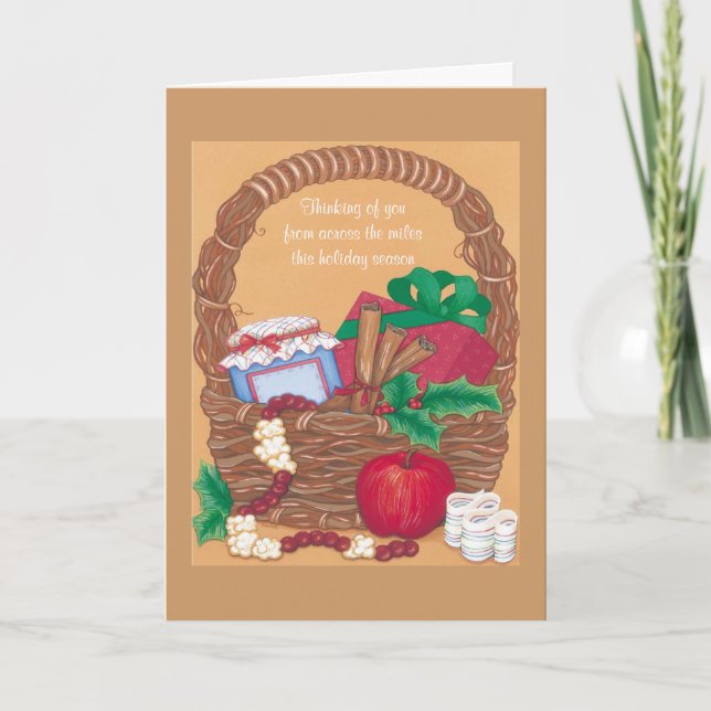 Thinking Of You From Across The Miles - Greeting C Holiday Card (Front)