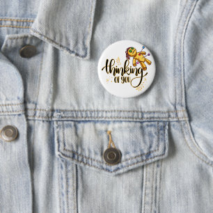 Thinking of You Funny Halloween Voodoo Doll 6 Cm Round Badge