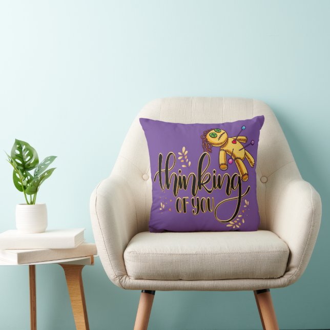 Thinking of You Funny Halloween Voodoo Doll Cushion (Chair)