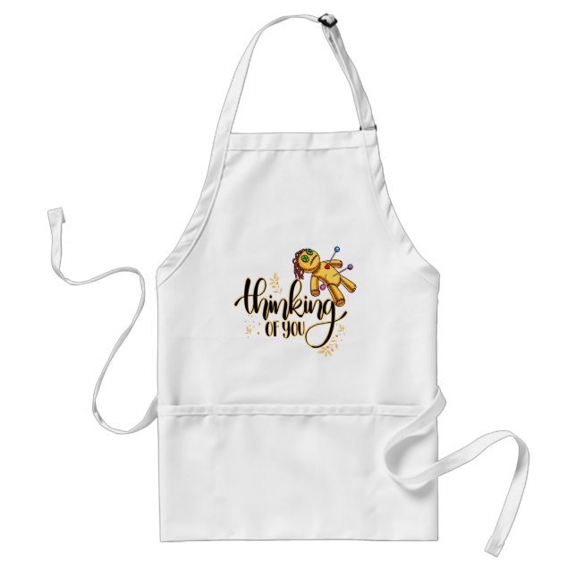 Thinking of You Funny Halloween Voodoo Doll Standard Apron (Front)