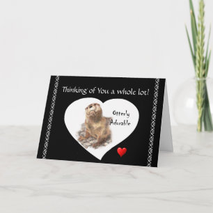 Thinking of You Funny Otterly Watercolor Otter Card