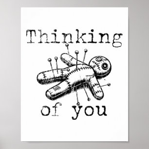 Thinking Of You Funny Vintage Voodoo Doll  Poster