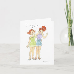 Thinking of you gals note card