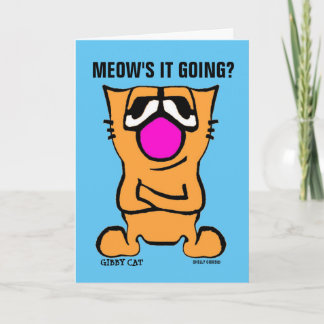 THINKING OF YOU, GIBBY CAT funny Greeting Cards