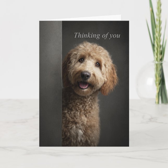 Thinking of You Goldendoodle Card (Front)