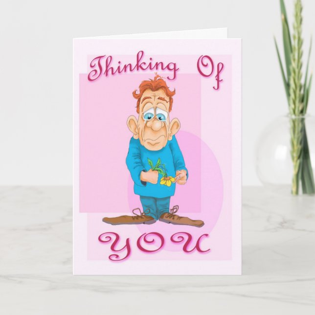 Thinking of you guy with flower card (Front)