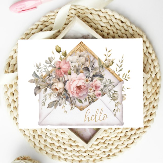 Thinking of You Hello Pretty Floral Card (Creator Uploaded)