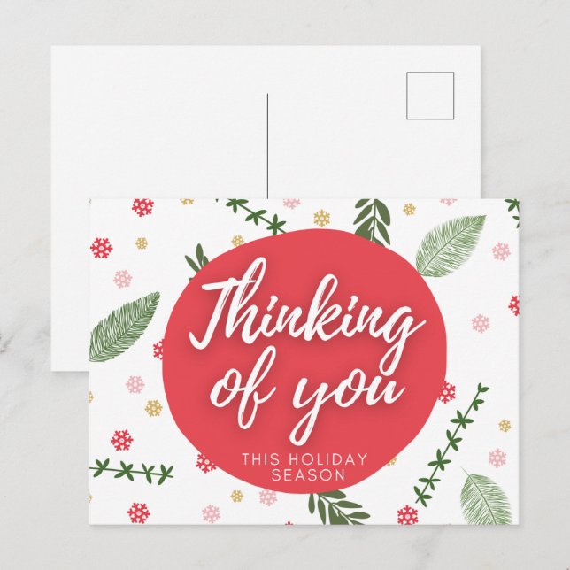Thinking Of You Holiday Postcard (Front/Back)
