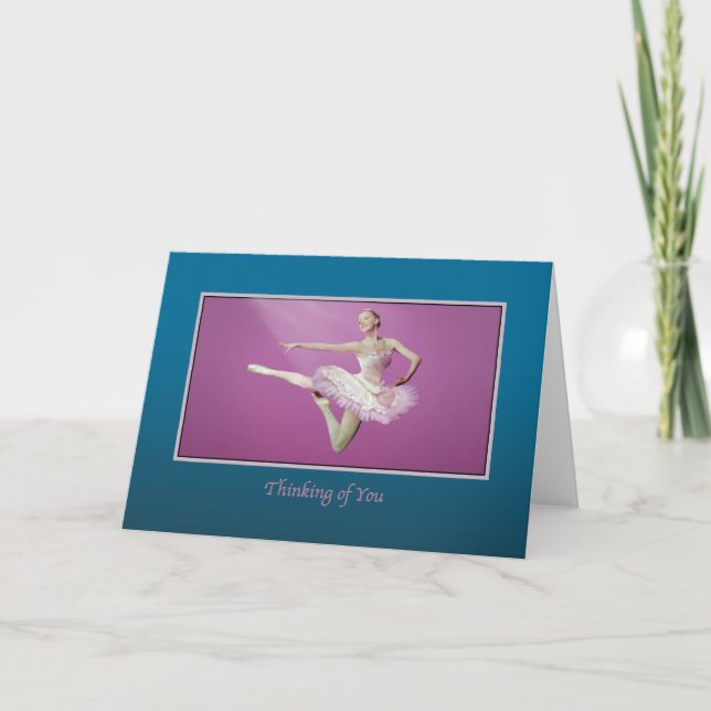 Thinking of You, Leaping Ballerina Card (Front)