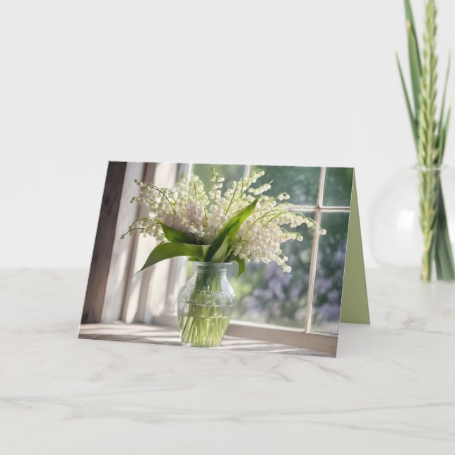 Thinking of You Lily of The Valley Bouquet Card (Front)