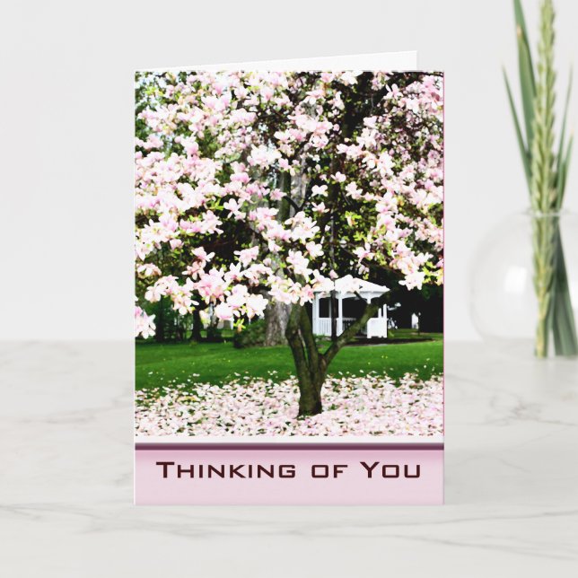 Thinking of You Magnolia Tree Greeting Card (Front)