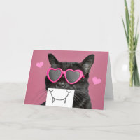 Thinking of You Make Me Smile Cat in Heart Glasses