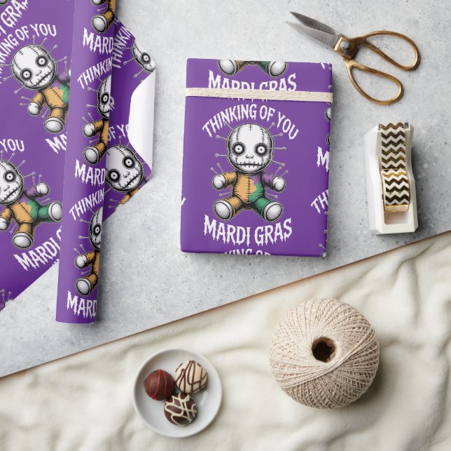 Thinking Of You Mardi Gras Wrapping Paper (Crafts)