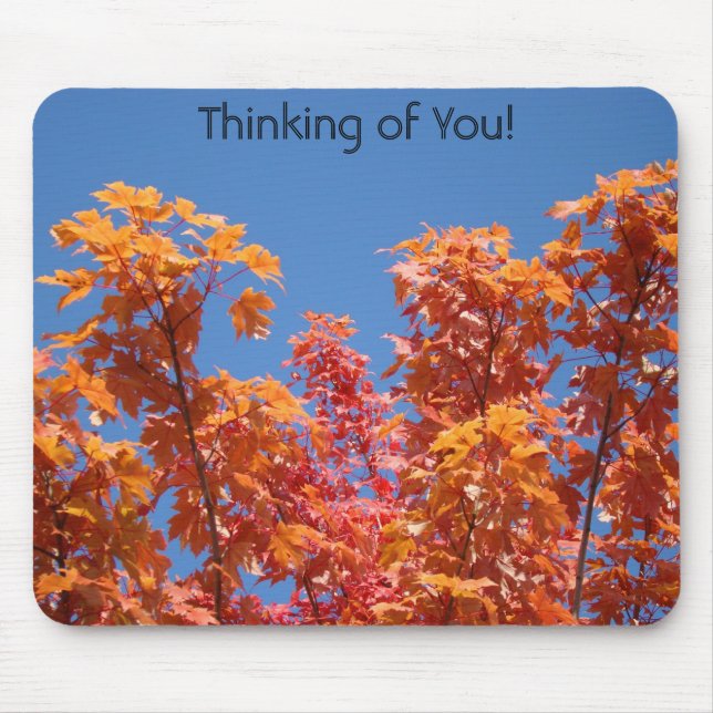Thinking of You! mousepad Fall Tree Leaves Sky (Front)