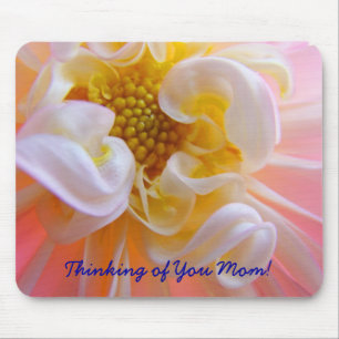 Thinking of You Mum! mousepad Pink Dahlia Flower