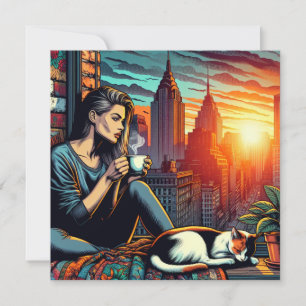 Thinking of You my Friend   Woman Reading  Card