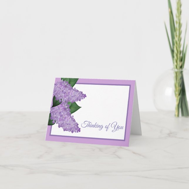 Thinking of You Note Card-Lilacs Card (Front)