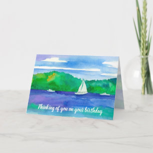 Thinking of You On Your Birthday Sailing Card