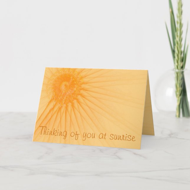 Thinking Of You Orange Abstract Sunshine Template (Front)