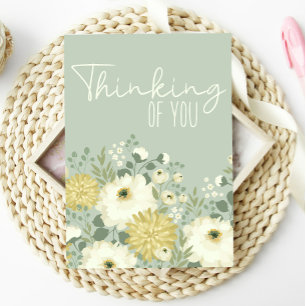 Thinking of You Pastel Garden White Floral Card