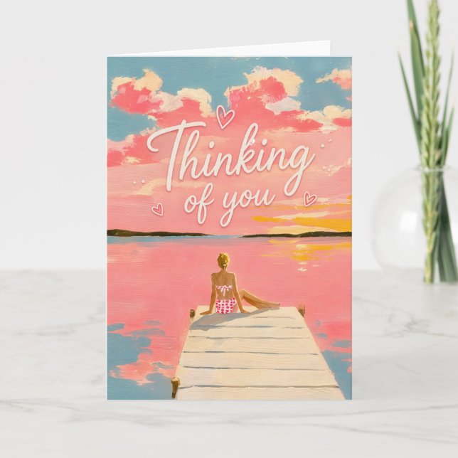 Thinking of You Peaceful Sunset Moment Card (Front)