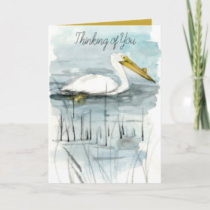 Thinking of You Pelican Bird Waterfowl Lake Card