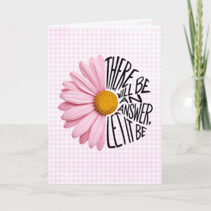 Thinking of You Pink Daisy on Gingham Card