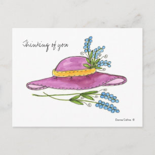 Thinking of You Pink Hat Post Card