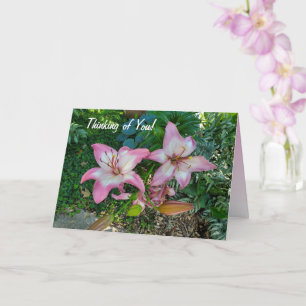 Thinking of You Pink Lily Card