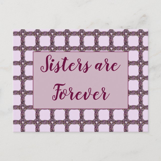 Thinking of You Pink Purple Special Sister Postcard (Front)