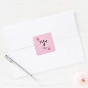 Thinking of You Pink Sticker