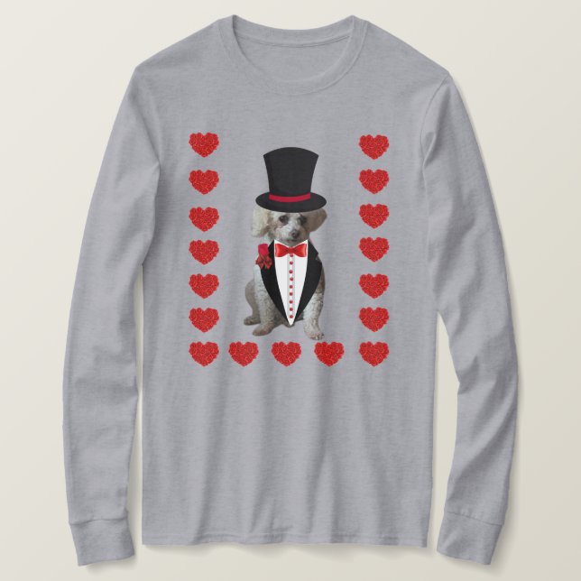 Thinking of You Poodle Ladies Long-sleeve TShirt (Design Front)