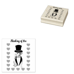Thinking of You Poodle Wooden Rubber Stamp
