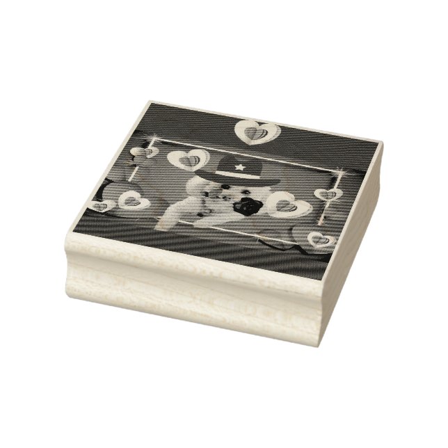 Thinking Of You Poodle Wooden Rubber Stamp (Stamp)