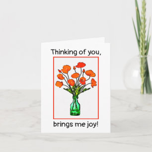 Thinking of you poppy Folded Greeting Card