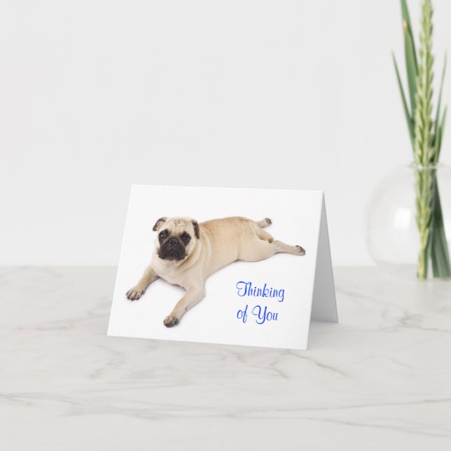 Thinking of You Pug Blank Note Card (Front)