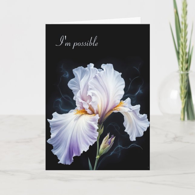 Thinking of You Purple Iris Blossom Card (Front)