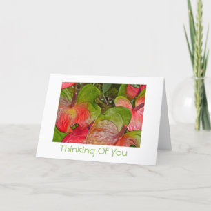 Thinking Of You/ Red and Green Anthuriums/blank in Card