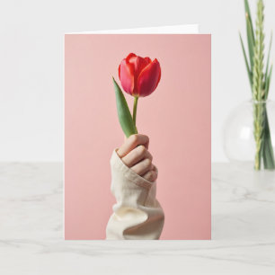 Thinking Of You Red Tulip Card
