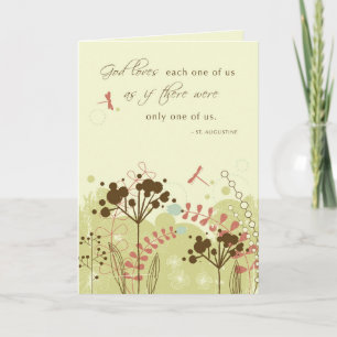 Thinking of You, Religious Wild Flowers, Dragonfly Card