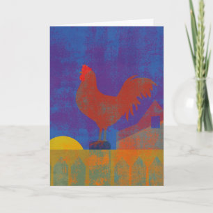 Thinking of You Rooster Painting Card